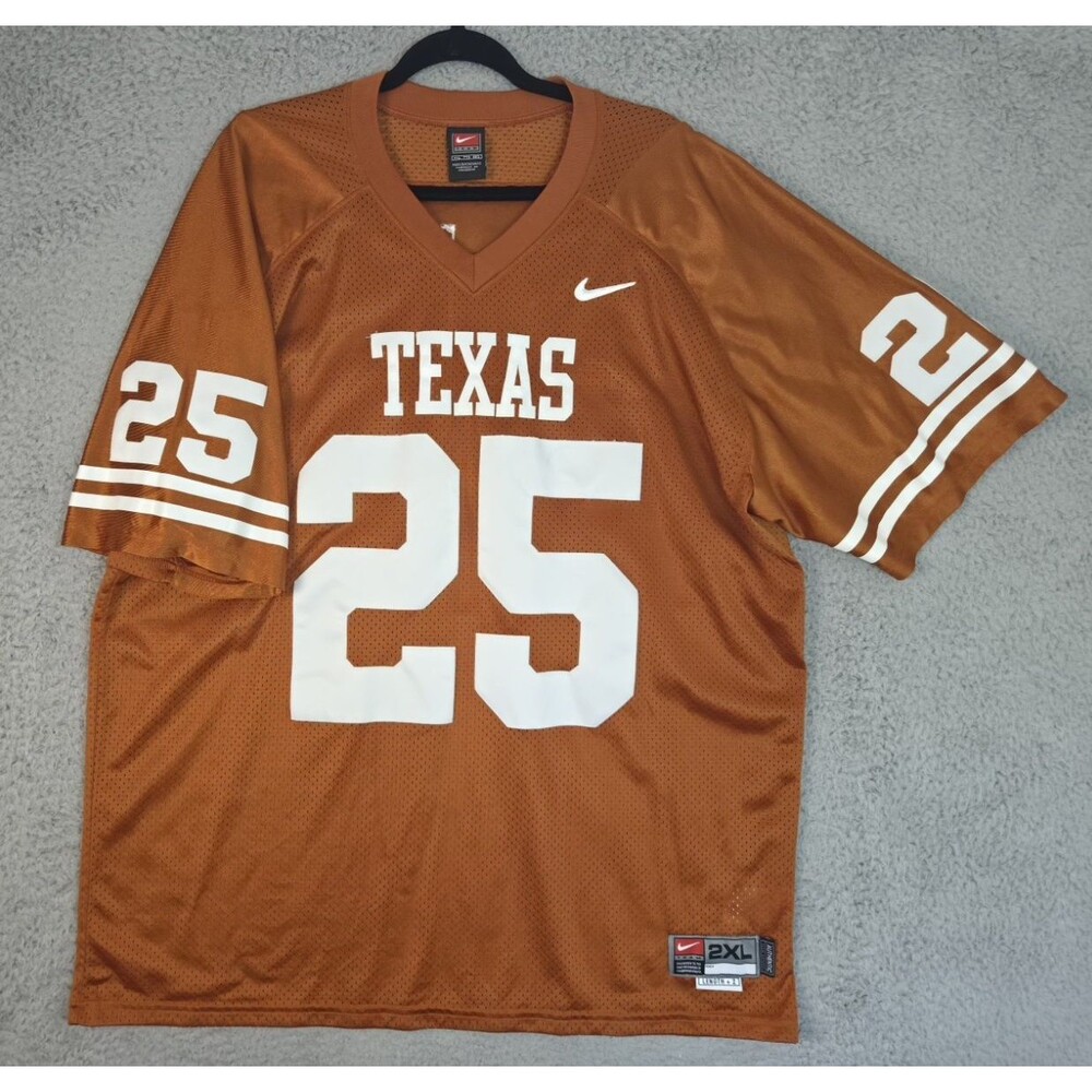 Nike Authentic Jersey Jamaal Charles #25 Texas Longhorns Mens 2XL 52 Orange NCAA